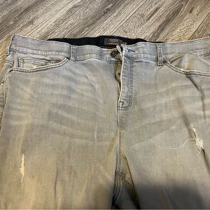 Torrid Gray Distressed Skinny Jeans